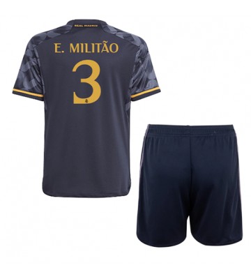 Real Madrid Eder Militao #3 Udebanesæt Børn 2023-24 Kort ærmer (+ korte bukser)